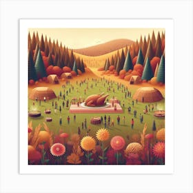 Thanksgiving Illustration Art Print