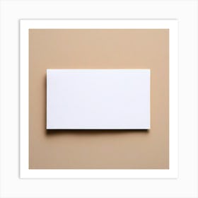 Blank White Card On Beige Background Art Print