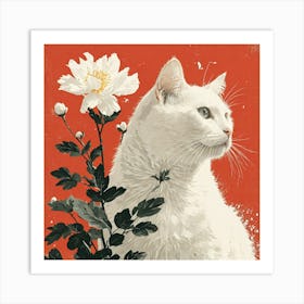 White Cat Art Print