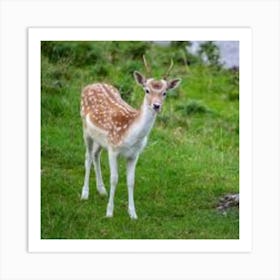 Deer In The Grass Art Print