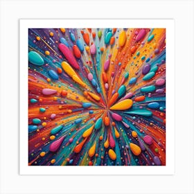 A Brightly Colored Abstract Painting (2) Art Print