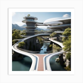 Futuristic City 321 Art Print