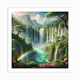 Rainbow Waterfall 2 Art Print