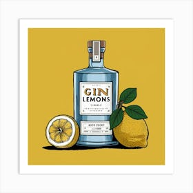 Gin Lemons Art Illustration Vdkygh8gtimwhyxwkc4r4a 7t3tnzlqqqcihs7 79tlna Art Print