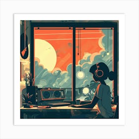 A Flat Design Lofi Illustration 1718804468 3 Art Print