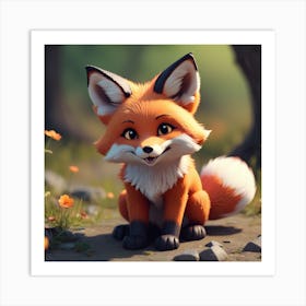 Cute Fox Art Print