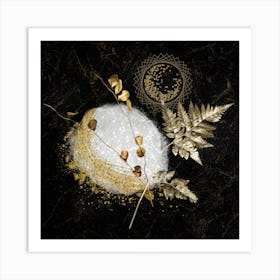 Luxurious White and Gold Leaf 1 Art Print