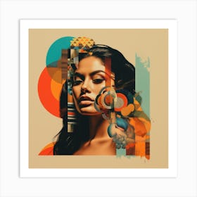 Abstract Shapes Mexican Woman 02 Art Print