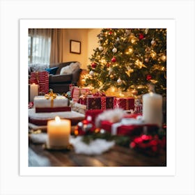 Christmas Tree In Living Room 9 Art Print