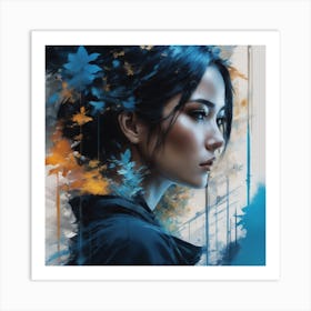 Wynd With Blue Hair Art Print