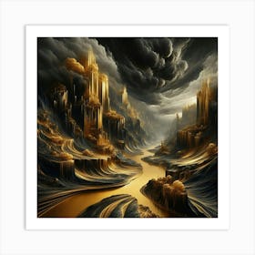 Golden River 1 Art Print