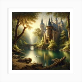 Castle By The Lake 1 Art Print