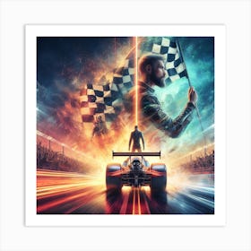 Man In A Race Car Art Print