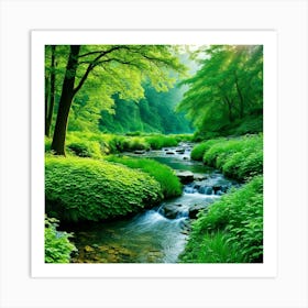 Stream In The Forest 7 Art Print