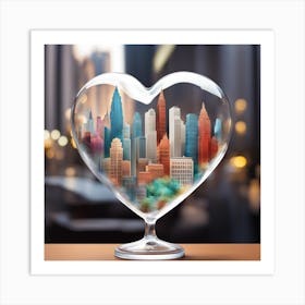 Heart Shaped Cityscape Art Print