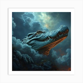 Alligator In The Sky Art Print