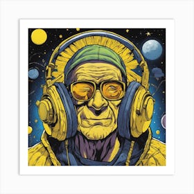 Cosmic Opa With Headphones Art Print