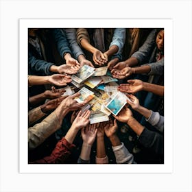 Group Of People Holding Hands 3 Art Print