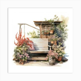 Garden Bench 2 Art Print