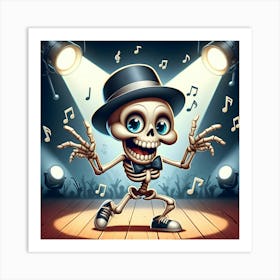 Skeleton In A Hat 1 Art Print