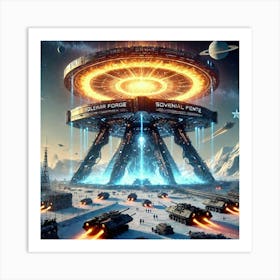 A Futuristic Sci Fi Scene Featuring The Stellar Fo Art Print