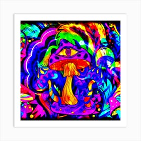 Psychedelic Mushroom Art Print