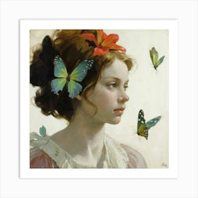 Butterfly Girl 3 Art Print