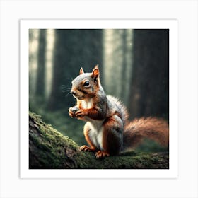 Squirrel In The Forest 59 Art Print