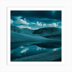 Blue Sky Over A Lake 1 Art Print