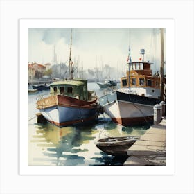 Two Boats Docked Art Print