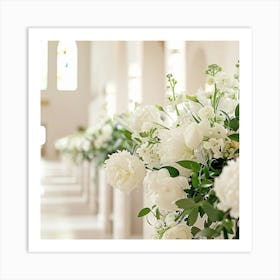 White Wedding Flowers Art Print