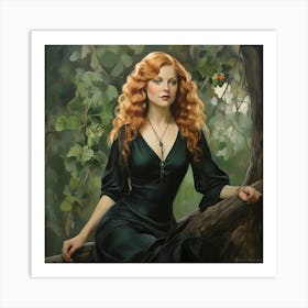 Woman With Red Hair 3 Art Print