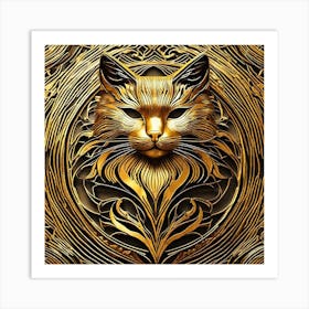 Golden Cat 15 Art Print