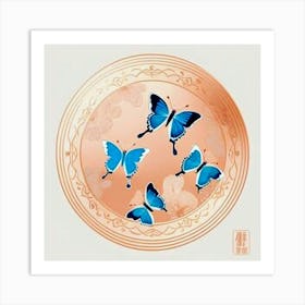 Blue Butterflies Art Print