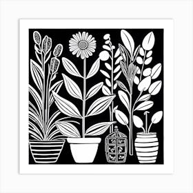 Lion cut inspired Black and white Garden plants & flowers art, Gardening art, Garden 211 Art Print