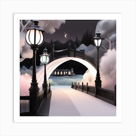 Night In The Park Landscape Art Print