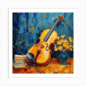 Violin And Books Art Print