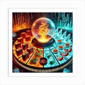 A Sci Fi Themed Dish Called Elemental Fusion Platter Art Print