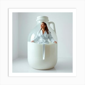 Woman In Milk Jug Poster