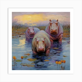 Hippopotamus Art Print