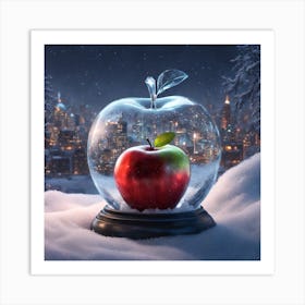 Zbrush Central Contest Glass Apple With A Glowing Cit Art Print