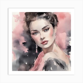 Watercolor Portrait Of A Woman Art Print