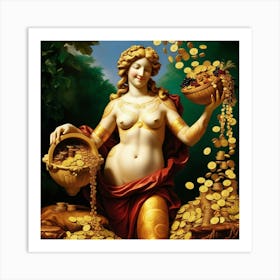 Venus Holding Coins Art Print