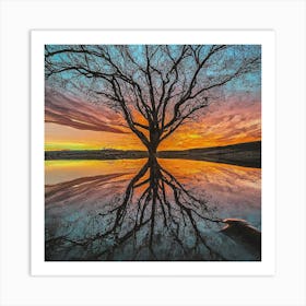 Tree At Sunset 2 Art Print