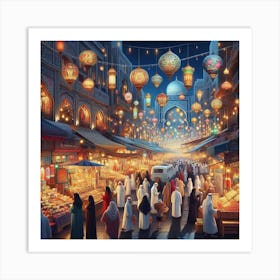 Islamic Market Ramadan Art Print