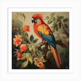 Parrot On A Branch 1 Art Print