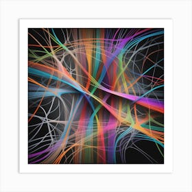 Abstract Background With Colorful Lines 4 Art Print