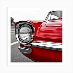 Red Vintage Old Speed Traffic Light Transportation Front Black Vehicle Luxury Car Wheel (7) Art Print