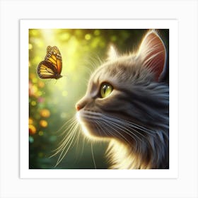 Butterfly Cat 2 Art Print