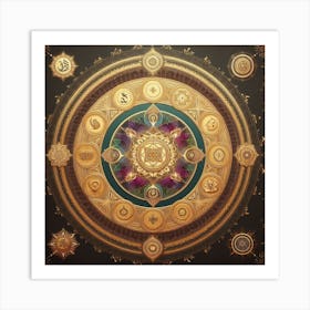 Lilith Sri Yantra With Intention Of Enlightenment, Spiritual Power, Wealth, Harmony, Peace 3 Art Print